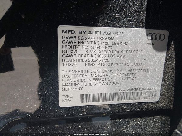 2025 AUDI Q6 E-TRON PREMIUM PLUS QUATTRO