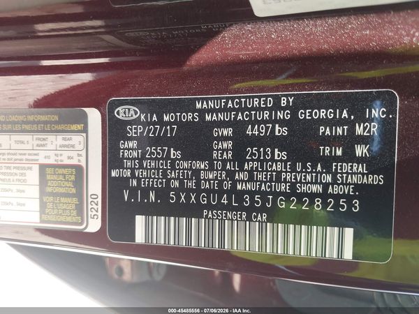 2018 KIA OPTIMA EX