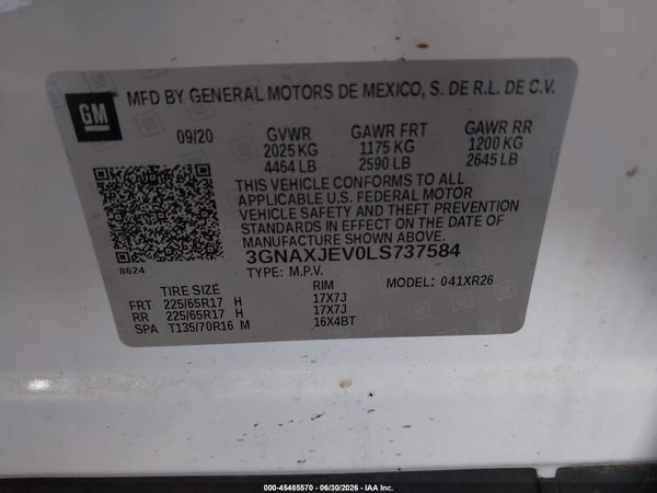 2020 CHEVROLET EQUINOX FWD 2FL — I9