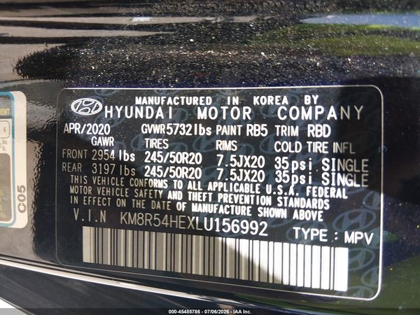 2020 HYUNDAI PALISADE LIMITED
