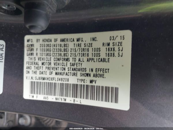 2015 HONDA CR-V LX