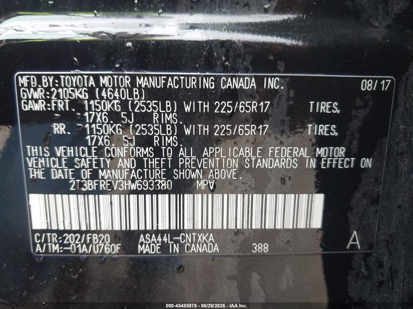 2017 TOYOTA RAV4 LE