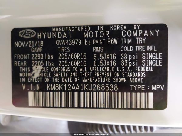 2019 HYUNDAI KONA SE