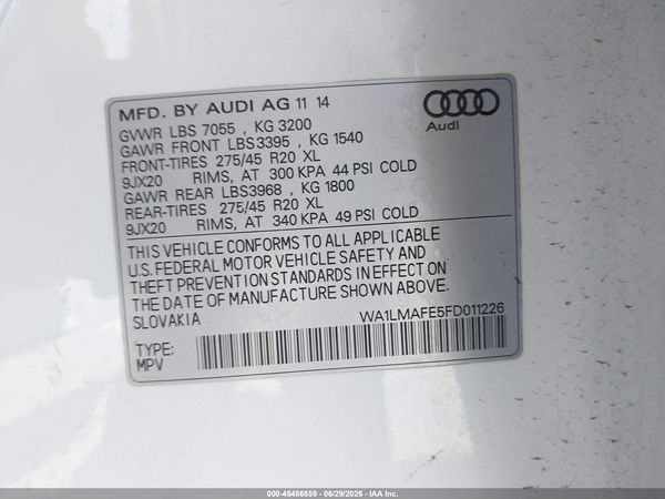 2015 AUDI Q7 3.0 TDI PREMIUM