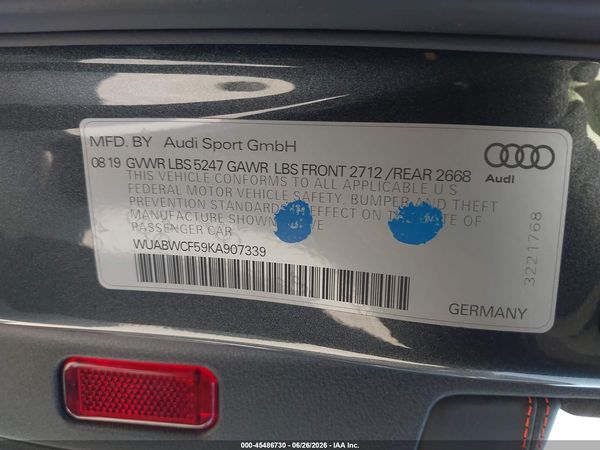 2019 AUDI RS 5 2.9T
