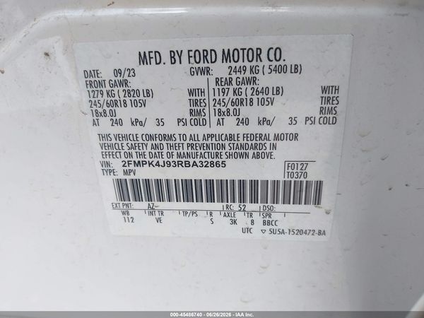 2024 FORD EDGE SEL — I9