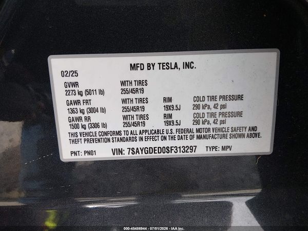 2025 TESLA MODEL Y