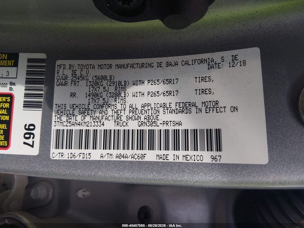 2019 TOYOTA TACOMA TRD SPORT
