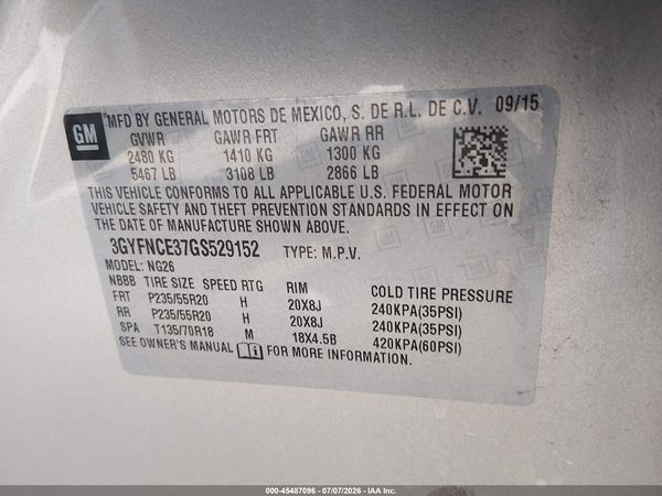 2016 CADILLAC SRX PERFORMANCE COLLECTION