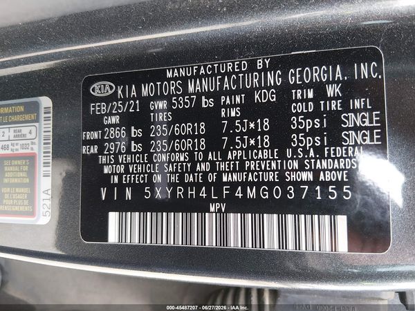 2021 KIA SORENTO EX