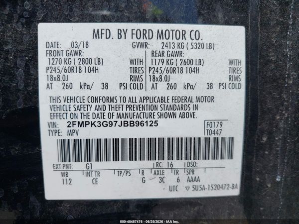 2018 FORD EDGE SE