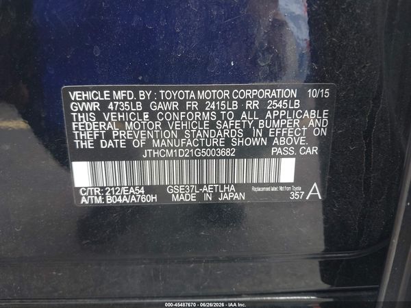 2016 LEXUS IS 300