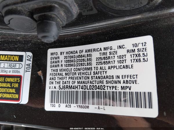 2013 HONDA CR-V EX-L