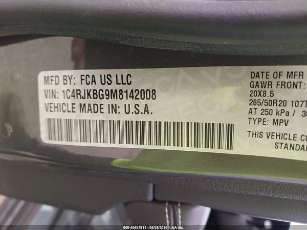 2021 JEEP GRAND CHEROKEE L LIMITED 4X4