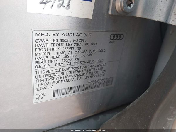 2017 AUDI Q7 3.0T PREMIUM