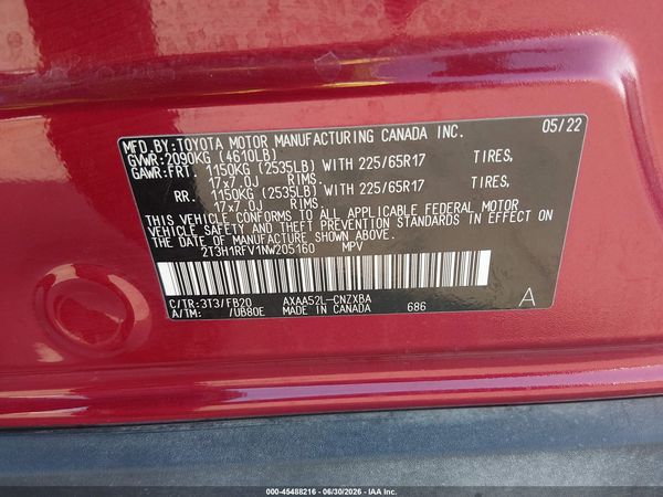 2022 TOYOTA RAV4 LE