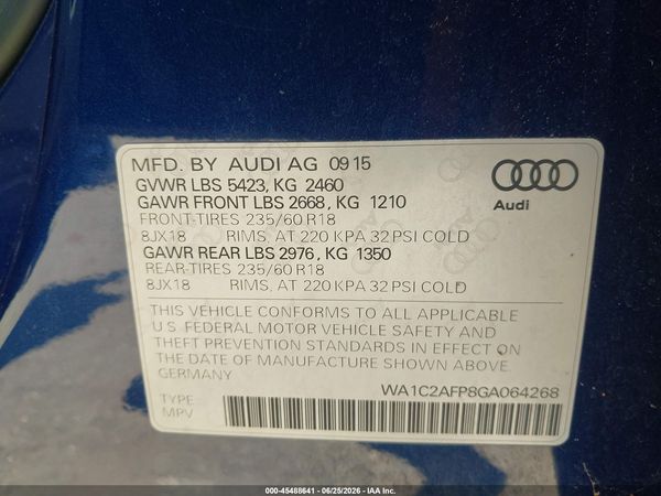 2016 AUDI Q5 2.0T PREMIUM