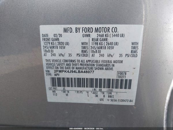 2020 FORD EDGE SEL