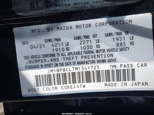 2021 MAZDA MAZDA3 PREFERRED