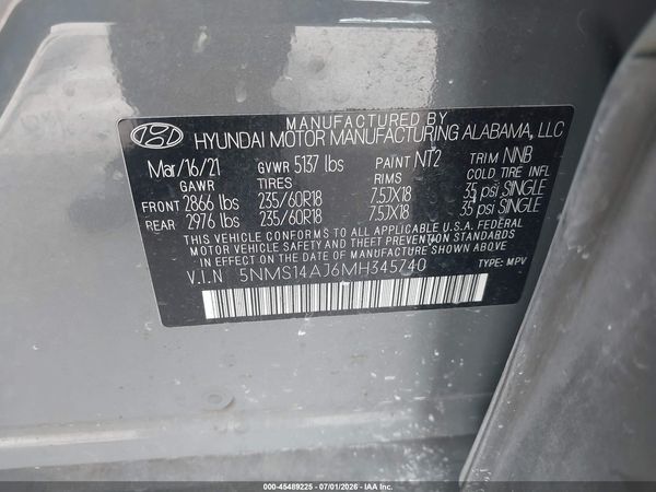 2021 HYUNDAI SANTA FE SE