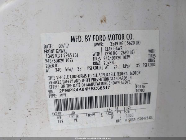 2017 FORD EDGE TITANIUM