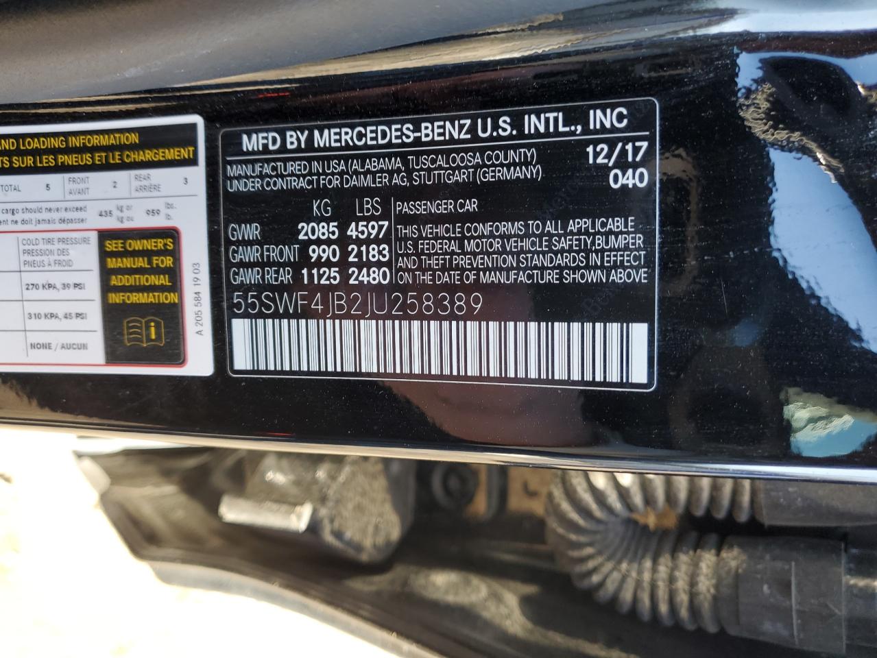 2018 MERCEDES-BENZ C