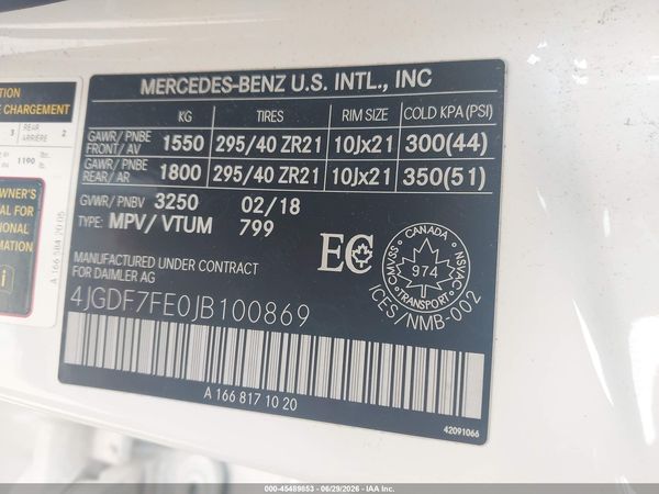 2018 MERCEDES-BENZ AMG GLS 63 4MATIC