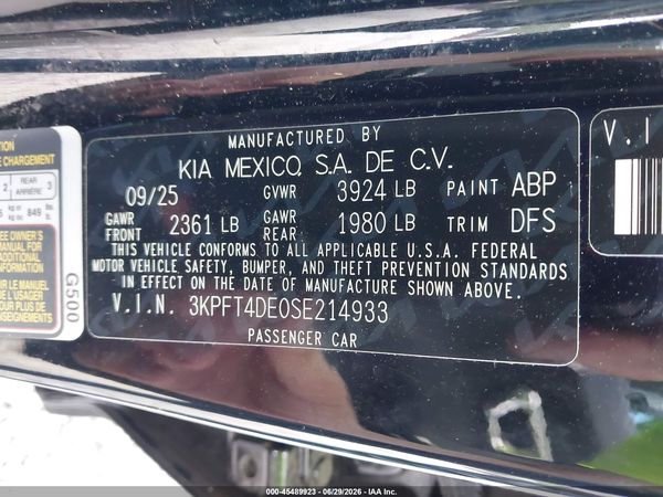 2025 KIA K4 LXS
