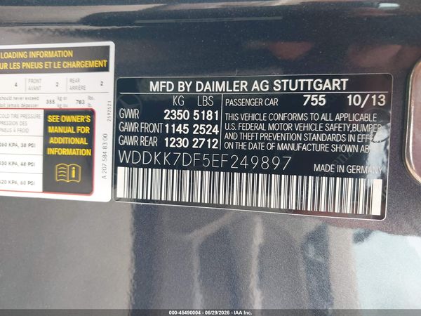 2014 MERCEDES-BENZ E 550 E550