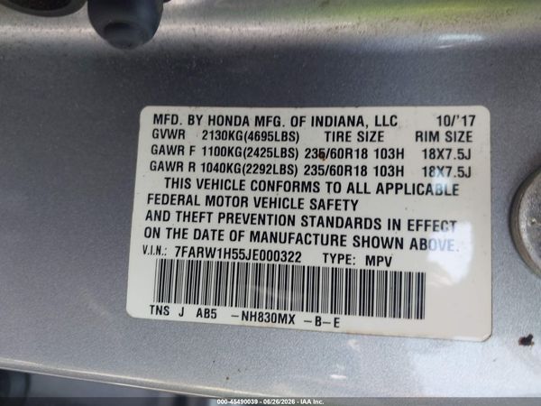 2018 HONDA CR-V EX