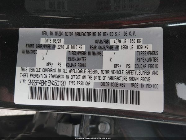 2025 MAZDA MAZDA3 2.5 S SELECT SPORT