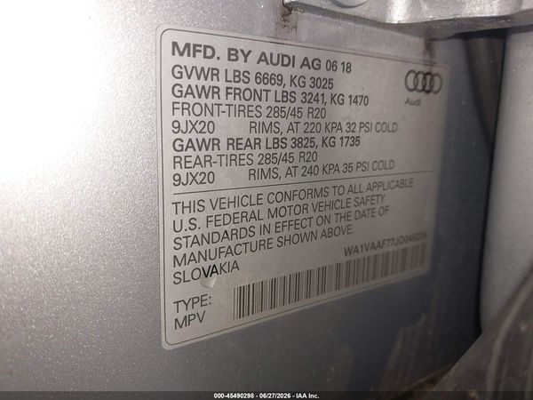2018 AUDI Q7 3.0T PREMIUM
