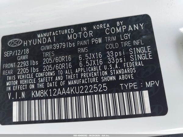 2019 HYUNDAI KONA SE