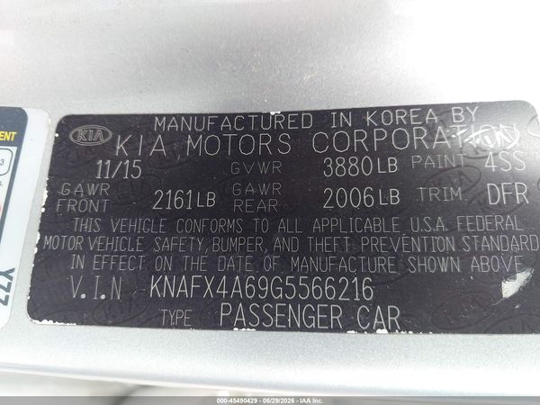 2016 KIA FORTE LX