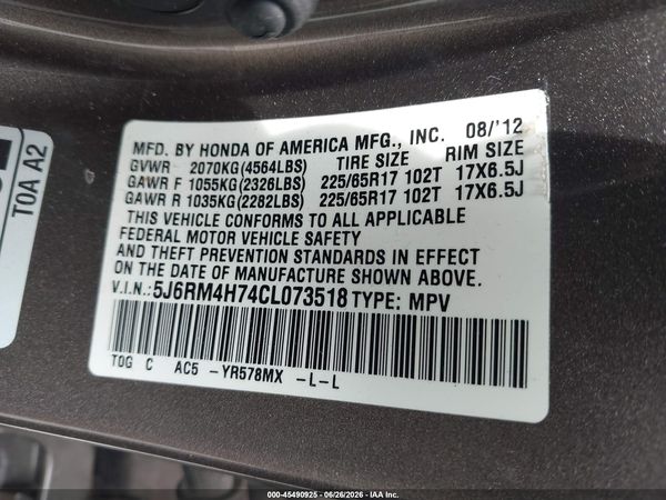 2012 HONDA CR-V EX-L
