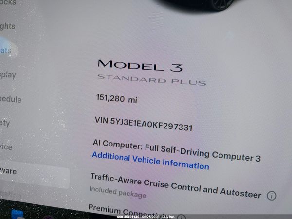 2019 TESLA MODEL 3