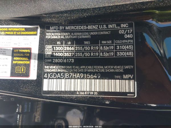 2017 MERCEDES-BENZ GLE 350 GLE350