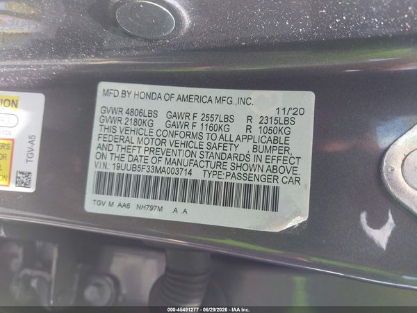 2021 ACURA TLX STANDARD