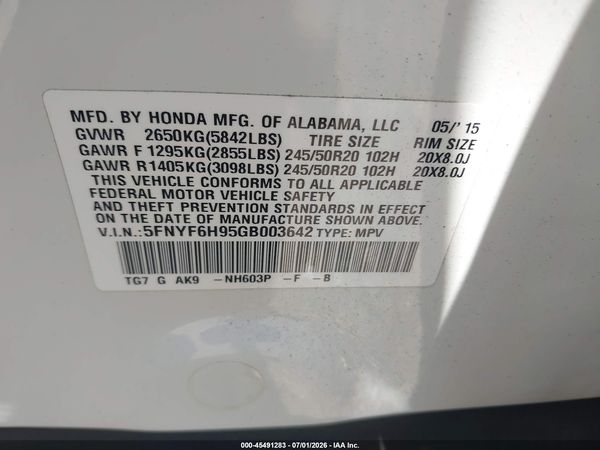 2016 HONDA PILOT TOURING