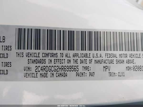 2017 DODGE GRAND CARAVAN SXT