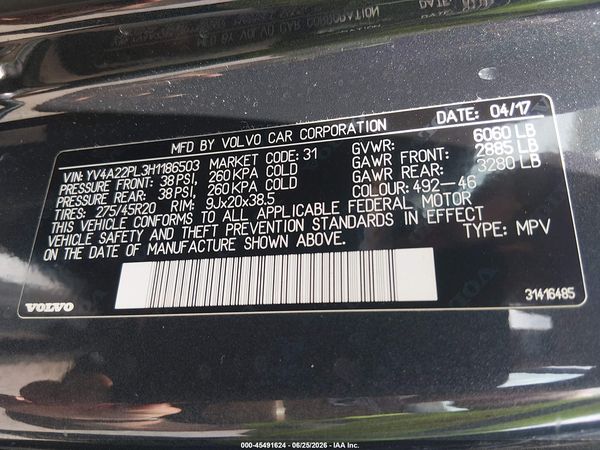 2017 VOLVO XC90 T6 INSCRIPTION