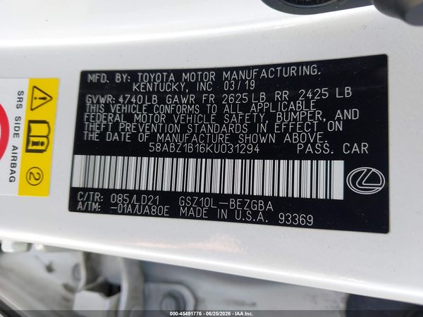 2019 LEXUS ES 350