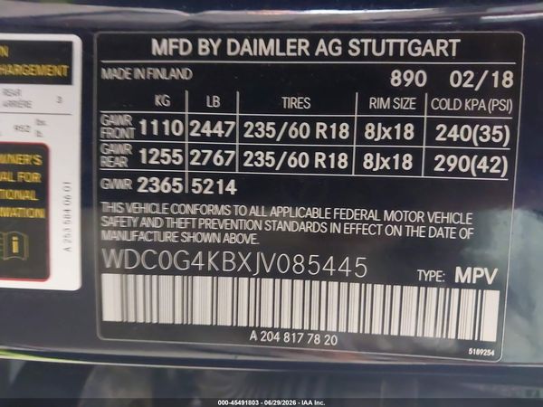 2018 MERCEDES-BENZ GLC 300 4MATIC