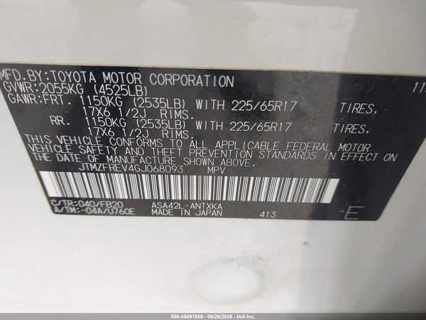 2016 TOYOTA RAV4 LE