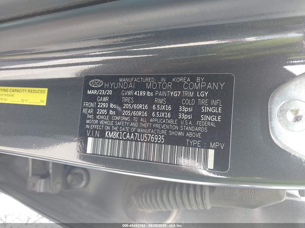 2020 HYUNDAI KONA SE