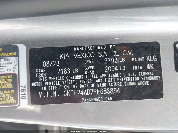 2023 KIA FORTE LXS