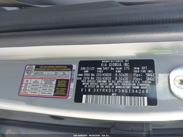 2022 KIA SORENTO SX