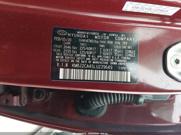 2020 HYUNDAI TUCSON SE — I9