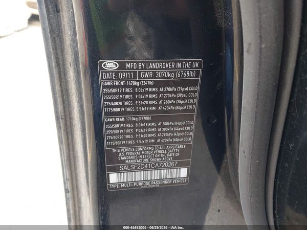 2012 LAND ROVER RANGE ROVER SPORT HSE