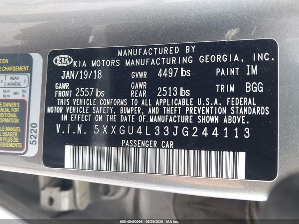 2018 KIA OPTIMA EX